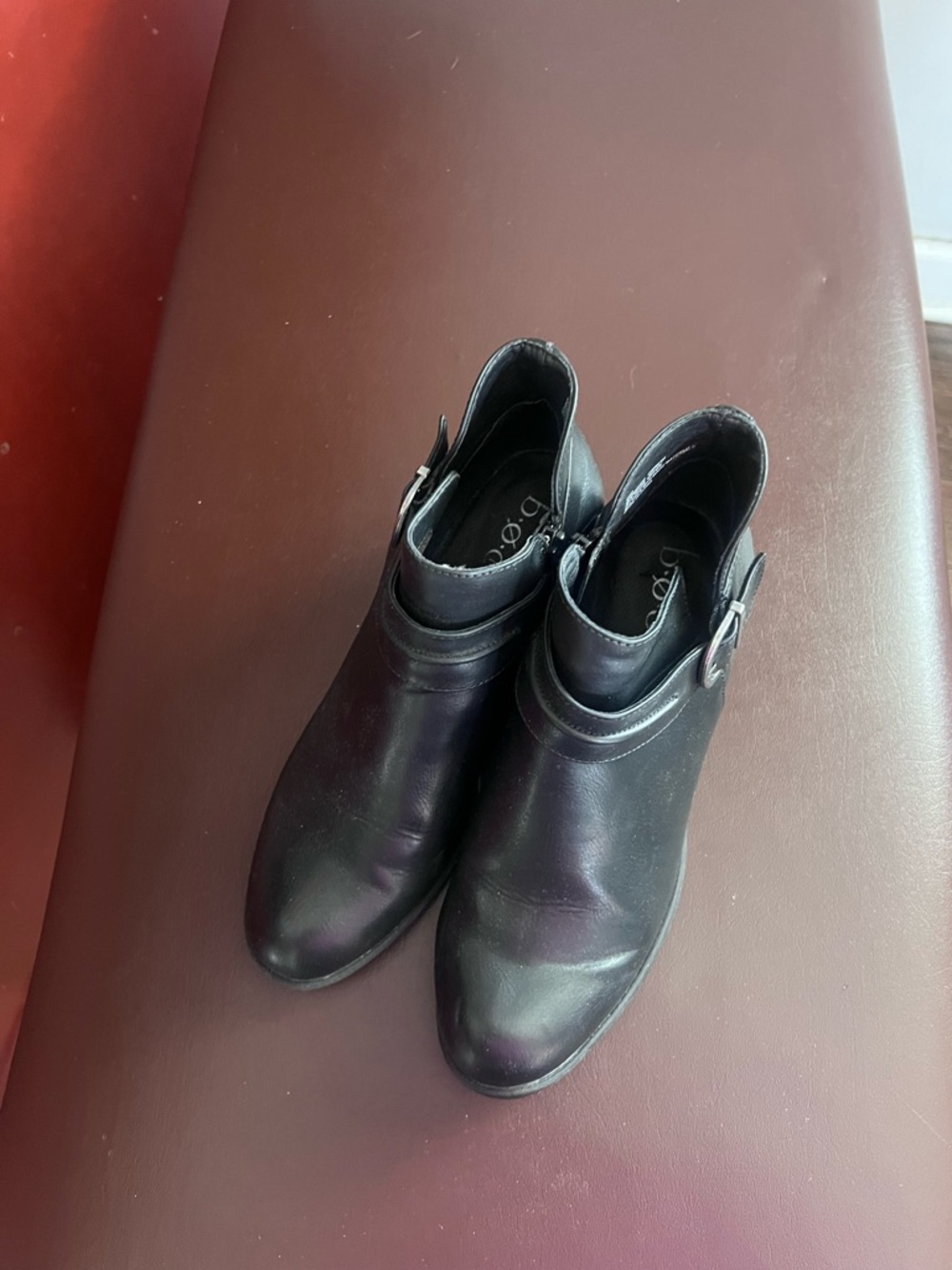 boc Black Ankle Booties with Buckle Detail